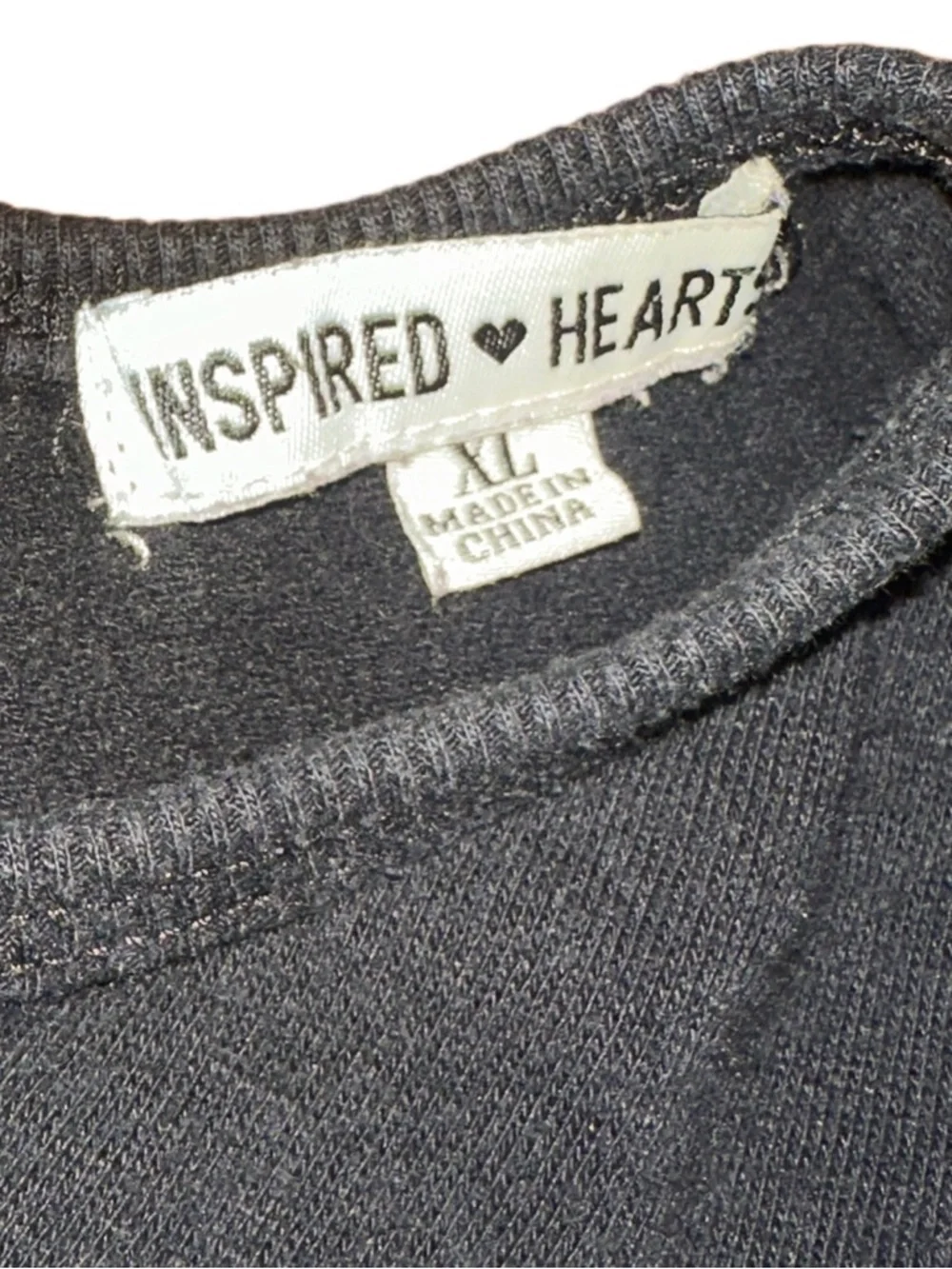 Inspired Hearts Black Crewneck Top